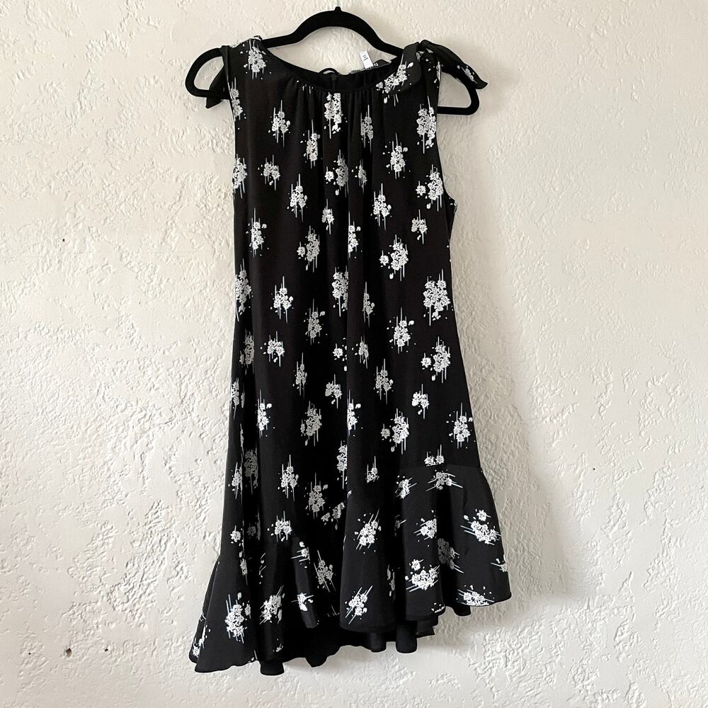 Derek Lam 10 Crosby Asymmetrical Hem Patterned Ruffle Mini Dress sz 8